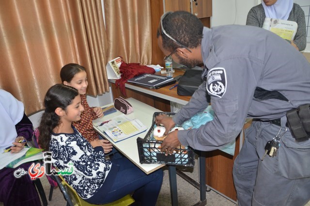 كفرقاسم : قائد شرطة كفرقاسم الجديد انار يوسف  في لفته طيبة لمدرستي الجنان والزهراء